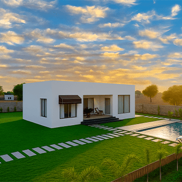 Dream Farmhouse Living: Serenity with Lush Lawns and a Pool